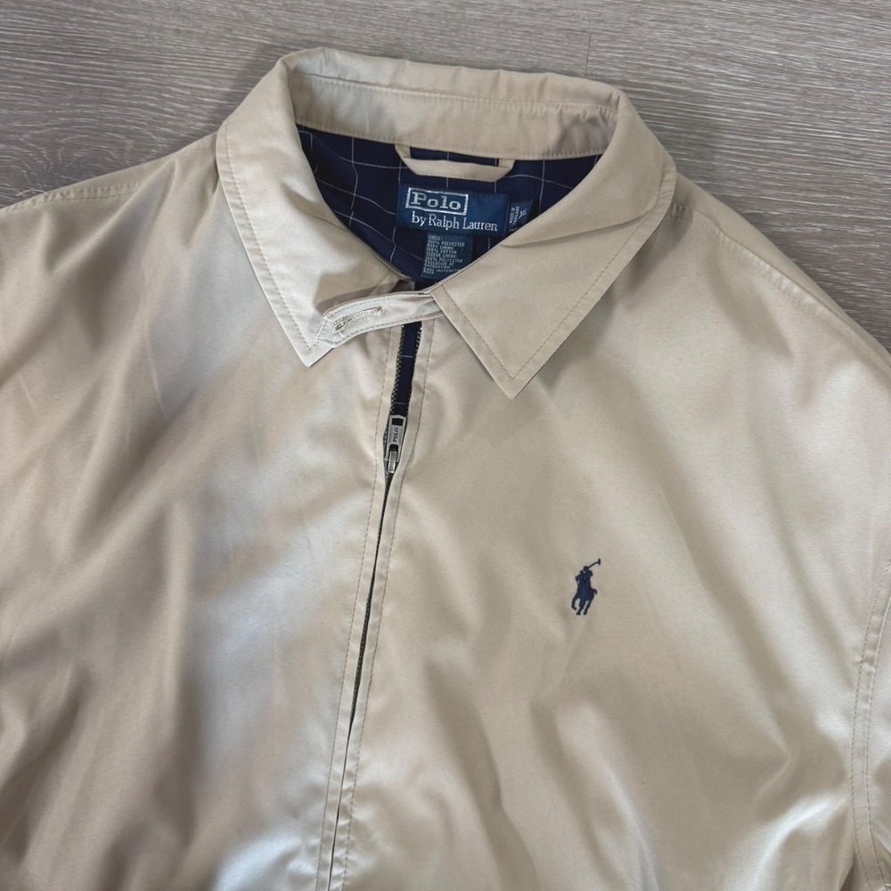 Vtg Polo Ralph Lauren Harrington Jacket Mens XL‎ Tan Harrington Full Zip Pony